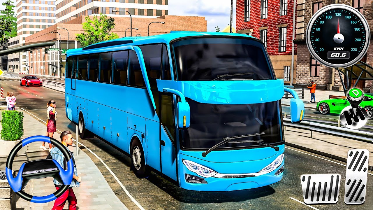 Real US Coach Trasport City Driver 3D - Offroad Bus Driving Simulator  2025  : Android Gameplay