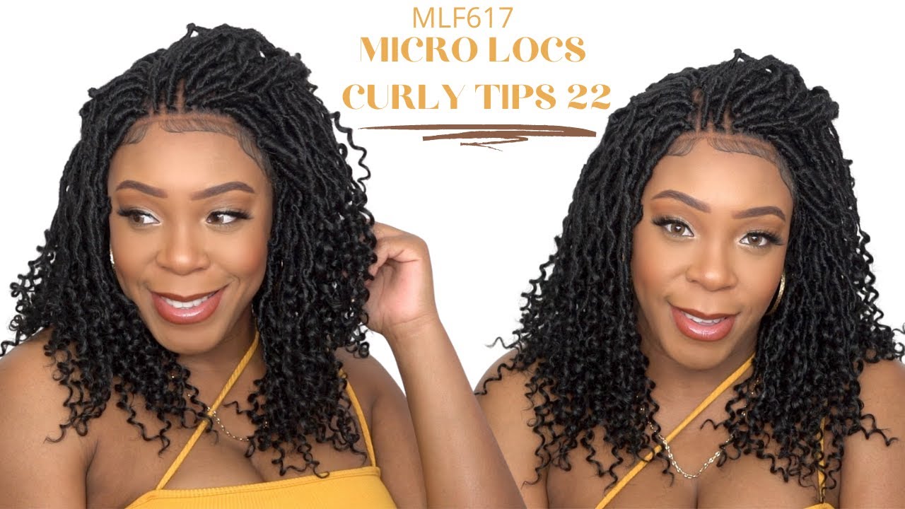 Bobbi Boss Synthetic Hair 4x4 Frontal Lace Wig - MLF617 MICRO LOCS CURLY TIPS 22 --/WIGTYPES.COM