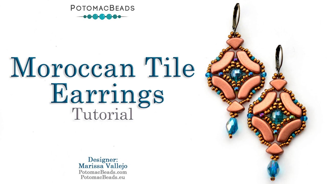 Moroccan Tile Earrings - DIY Jewelry Making Tutorial by PotomacBeads