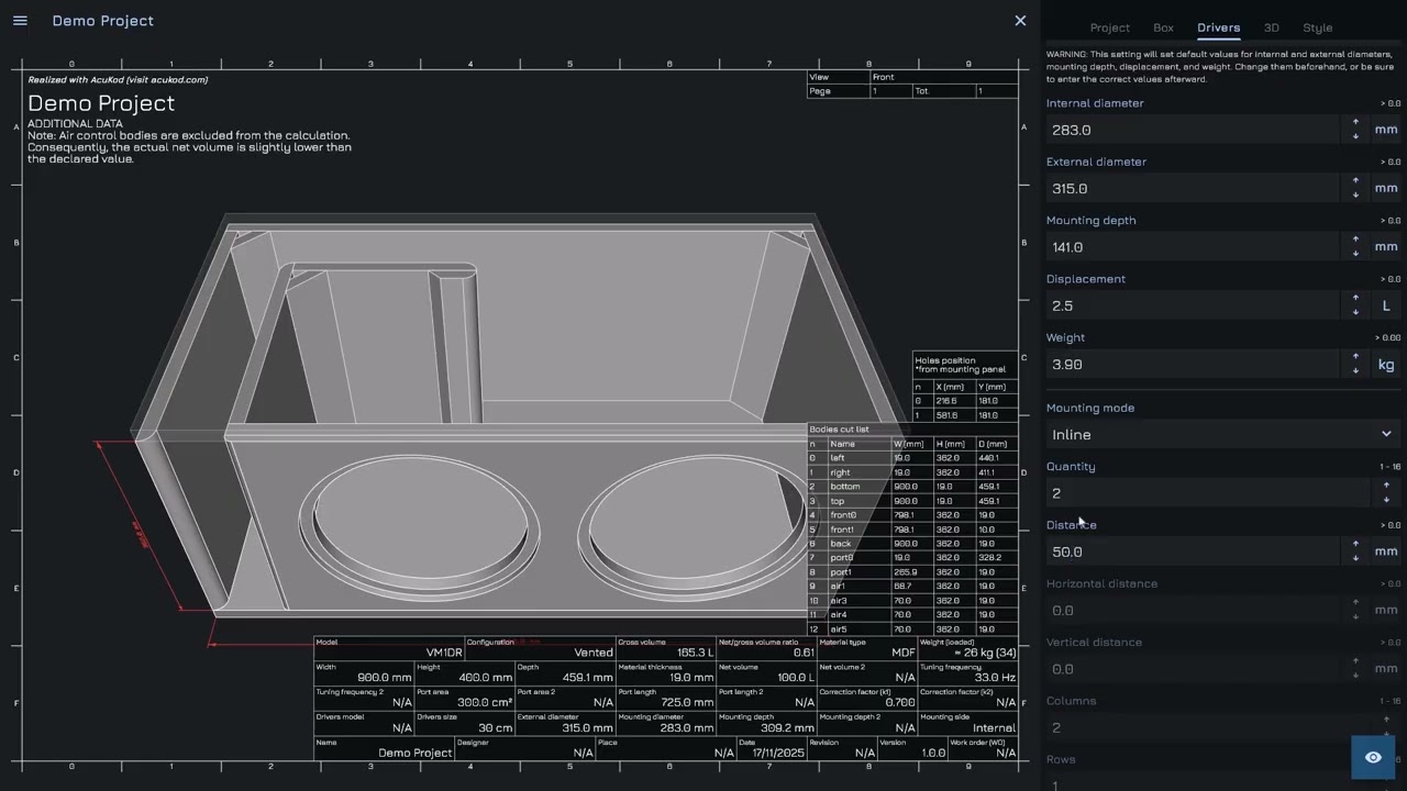 AcuKod - Loudpseaker Enclosure Modeling (Software)