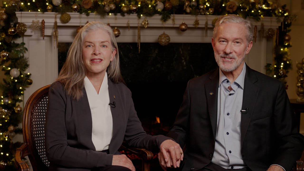 Holiday greeting from Chancellor Rich Lyons and Jen Lyons