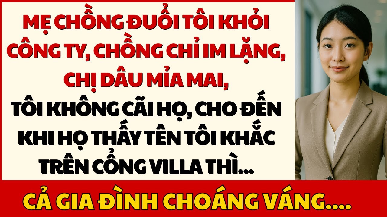 Bị Mẹ Chồng Đuổi Khỏi Công Ty Gia Đình, Tôi Quyết Định Làm Điều Khiến Cả Nhà Choáng Váng...