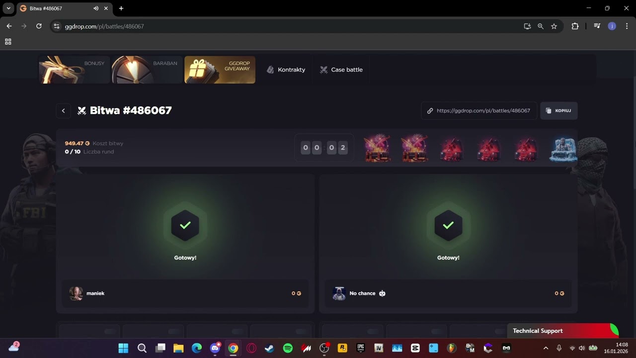 dzisiaj mocne bitewki na GGDROP!