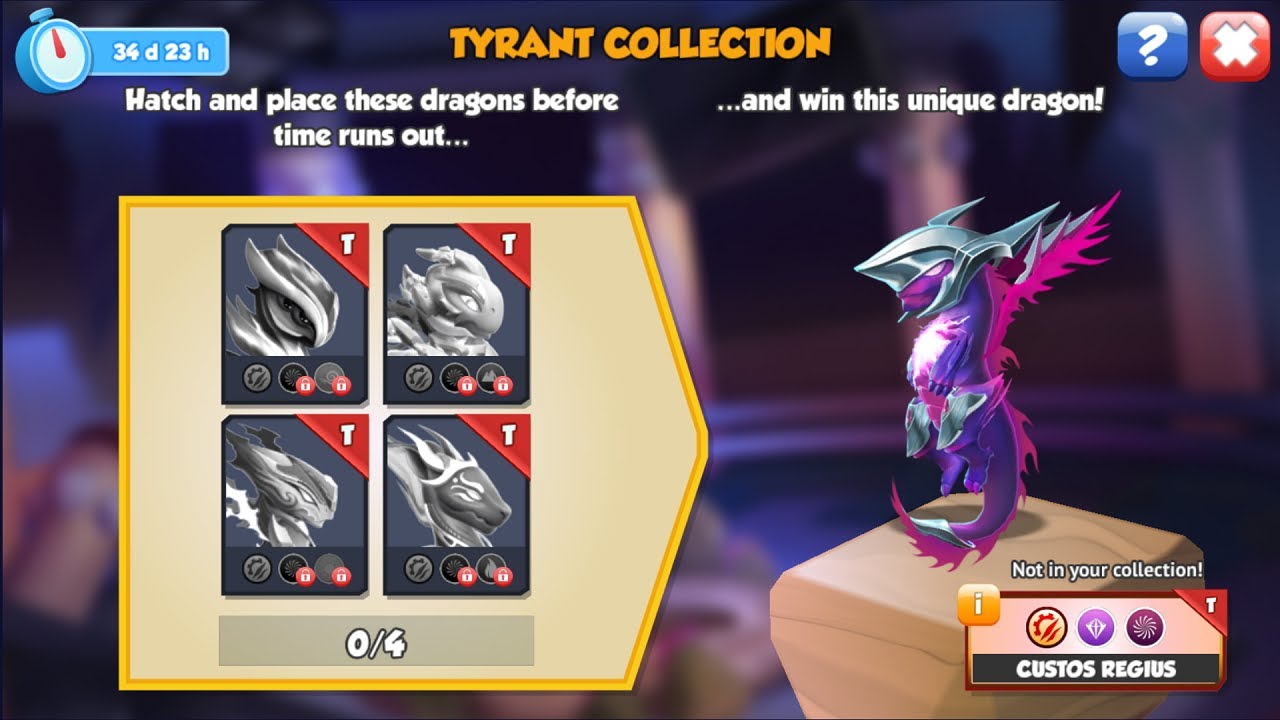 Tyrant Void Event The Earth Shattering | Custos Regius Tyrant Collection | Dragon Mania Legends