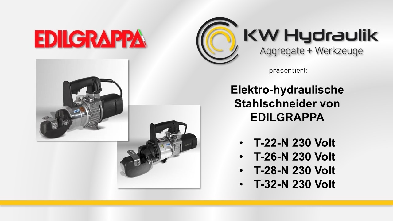 EDILGRAPPA T22 T26 T28 T32 Elektrohydraulischer Bolzenschneider / Stahlschneider, 230 Volt