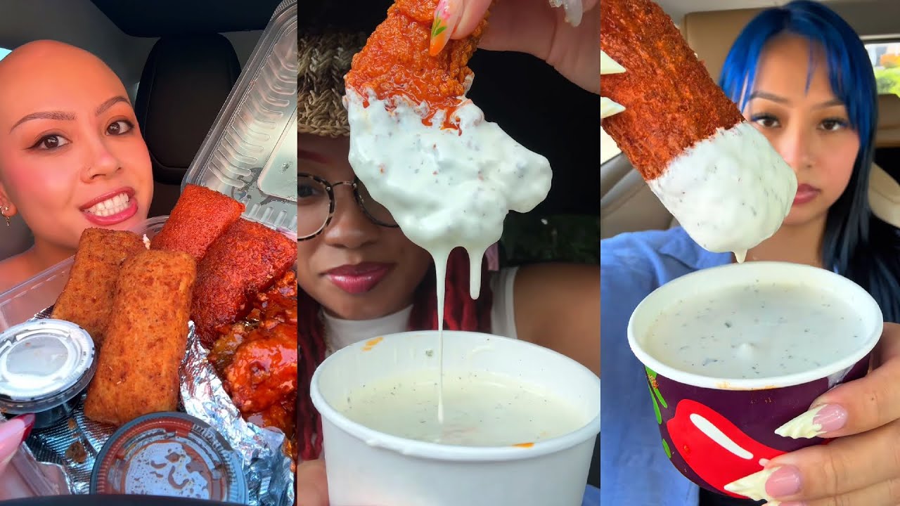 TIKTOK Mukbang Compilation | Chili's, Wingstop, Cane's, McDonald's, Five Guys & More!