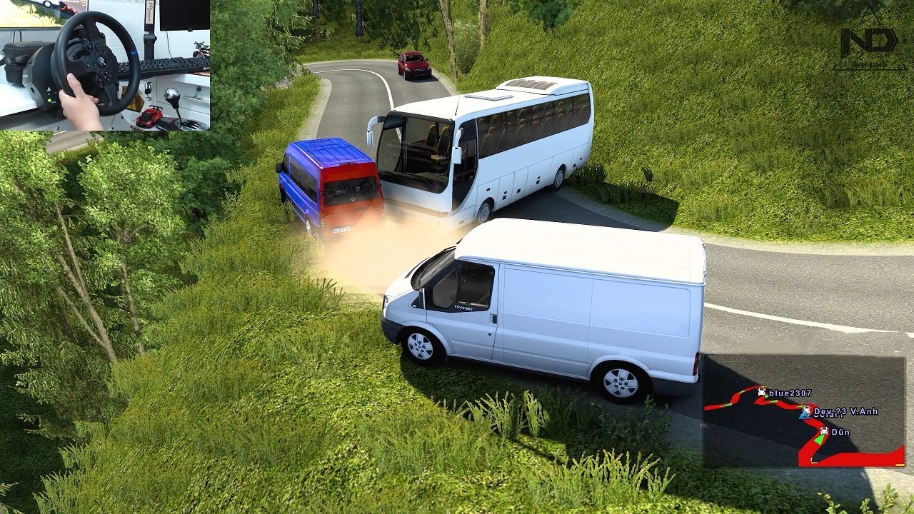 ETS2 Online - Ford Transit C&ugrave;ng Hội Xe 16 Chỗ Đi Đường Đ&egrave;o