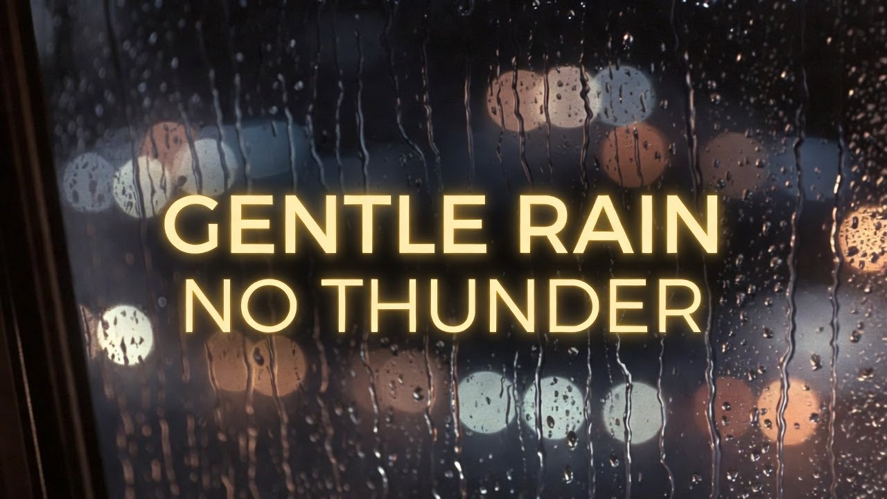 Gentle Rain Sounds for Sleep (Dark Screen) 🌧️ Rain on Window, No Thunder