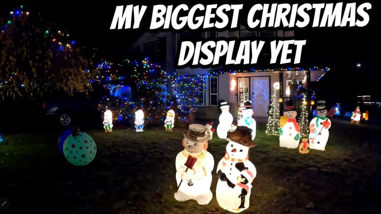 Christmas Blow Mold Tour - Setting Up My Biggest Christmas Light Display So Far