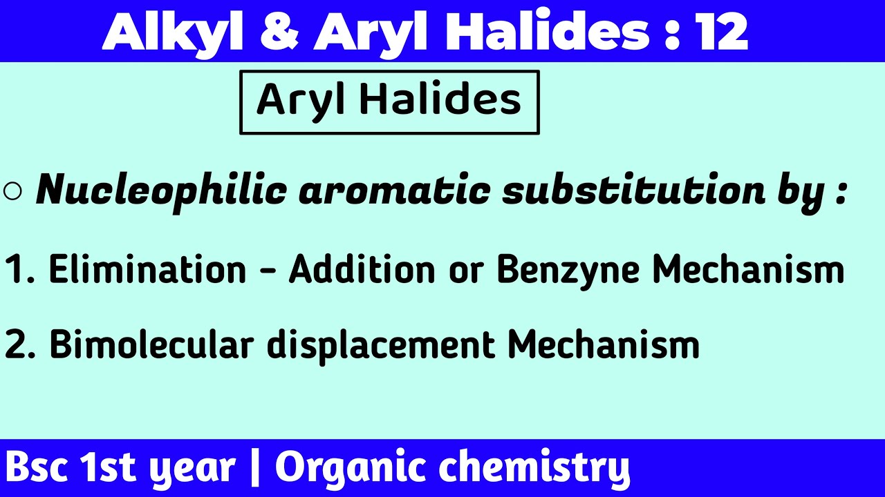 Nucleophilic aromatic substitution mechanism | Alkyl and aryl halides - Bsc 1st year chemistry