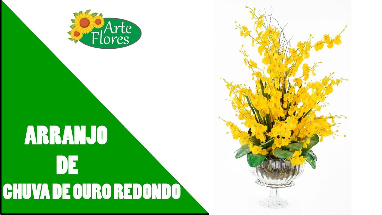 Como Fazer Arranjo de Chuva de Ouro Artificiais Redondo