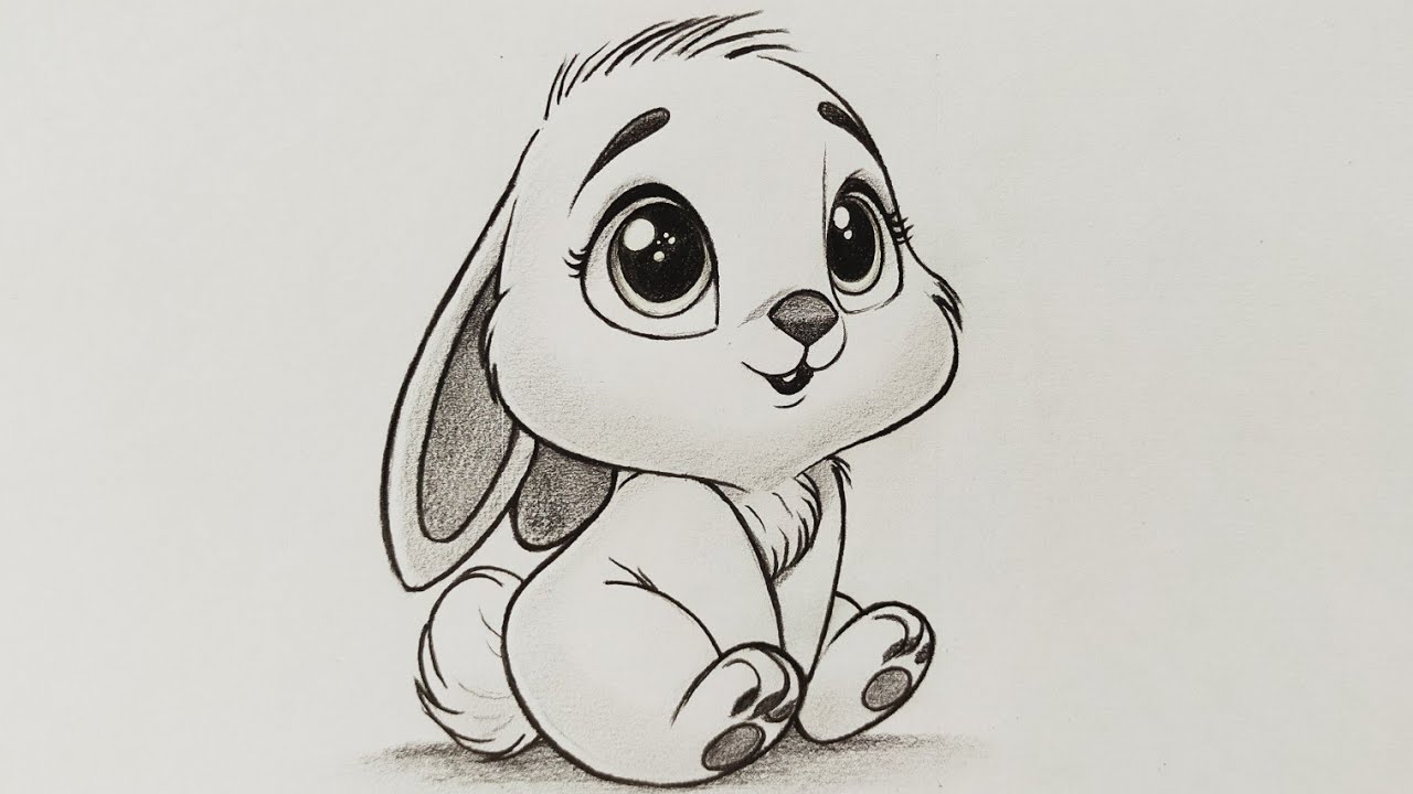 Cute Rabbit (Bunny) Pencil Drawing 🐰 | Easy Sketch for Beginners and Art Lovers | rabbit drawing