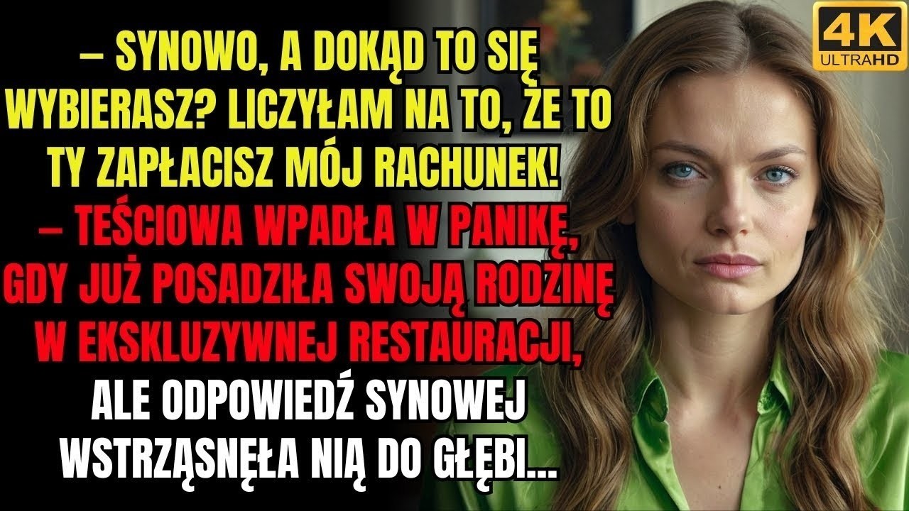 Teściowa postanowiła przerzucić rachunek za bankiet na synową, ale ta odpowiedziała coś, co