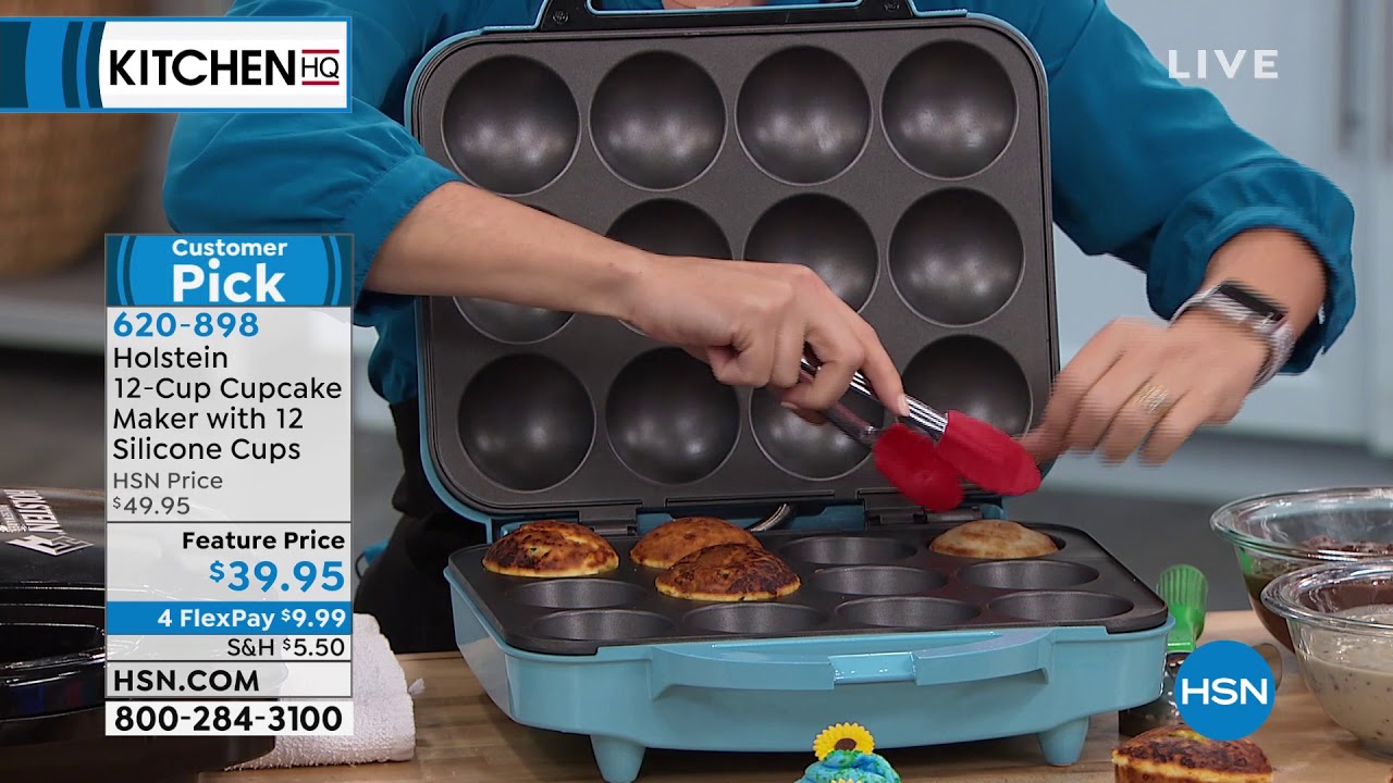 Holstein 12Cup Cupcake Maker with 12 Silicone Cups