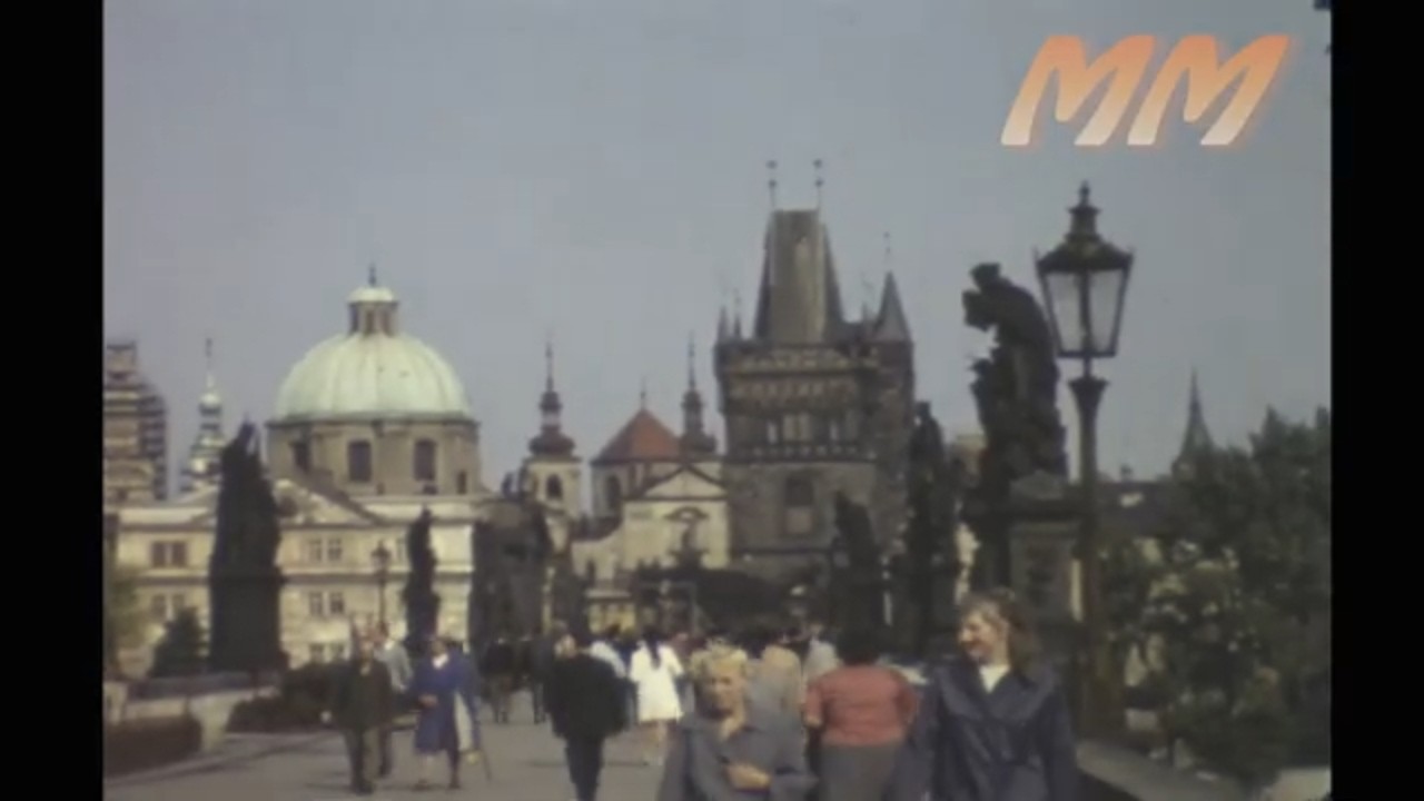 Prague Czech Republic 1968 old cine film 338