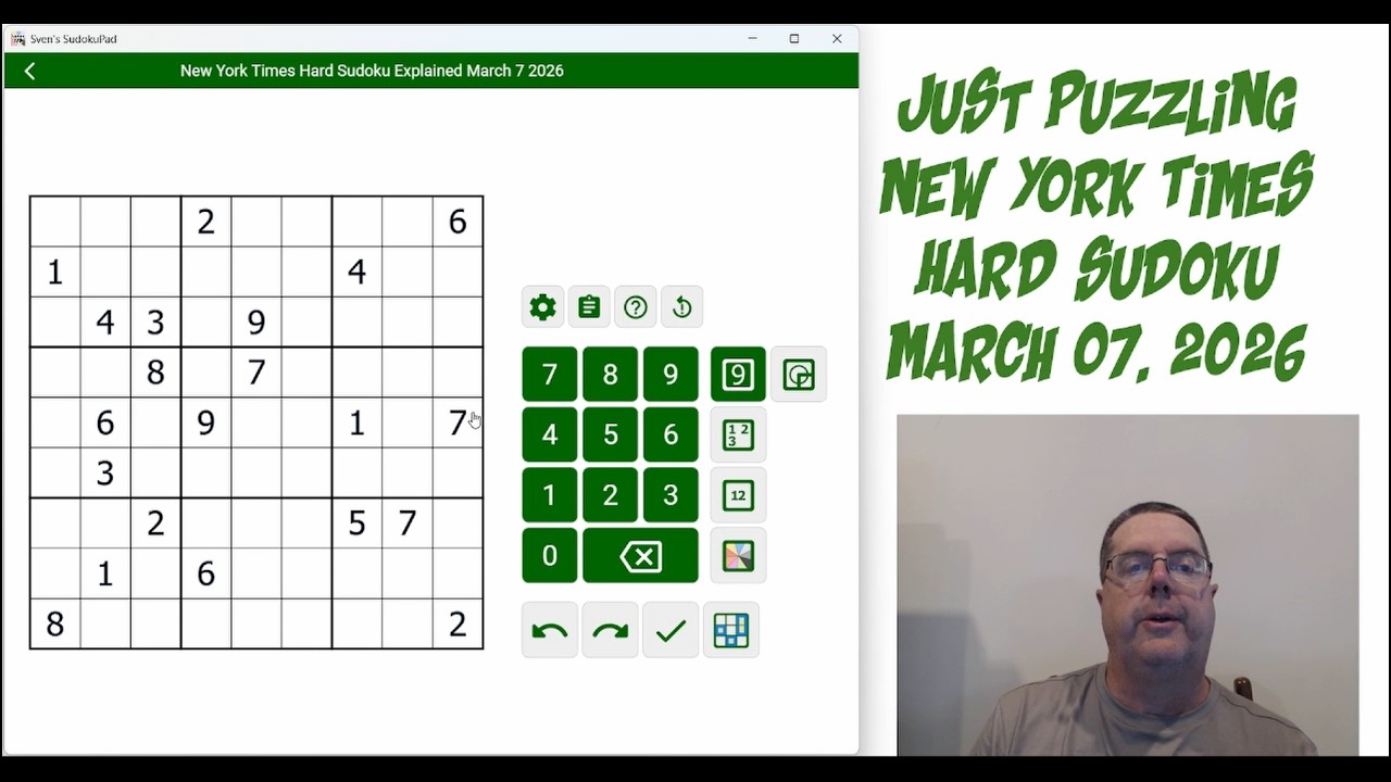 New York Times Hard Sudoku March 7 2026