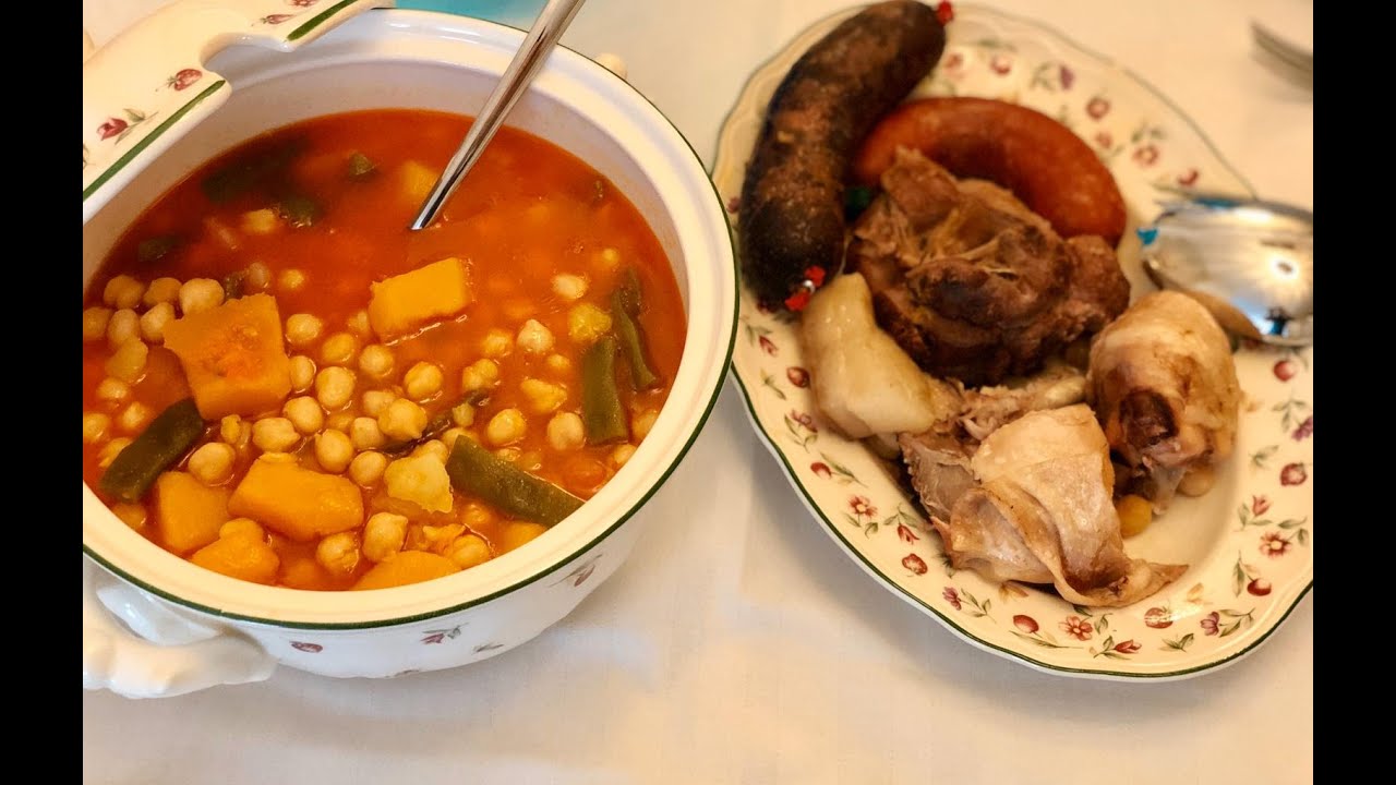 Cocido de calabaza con su pringá