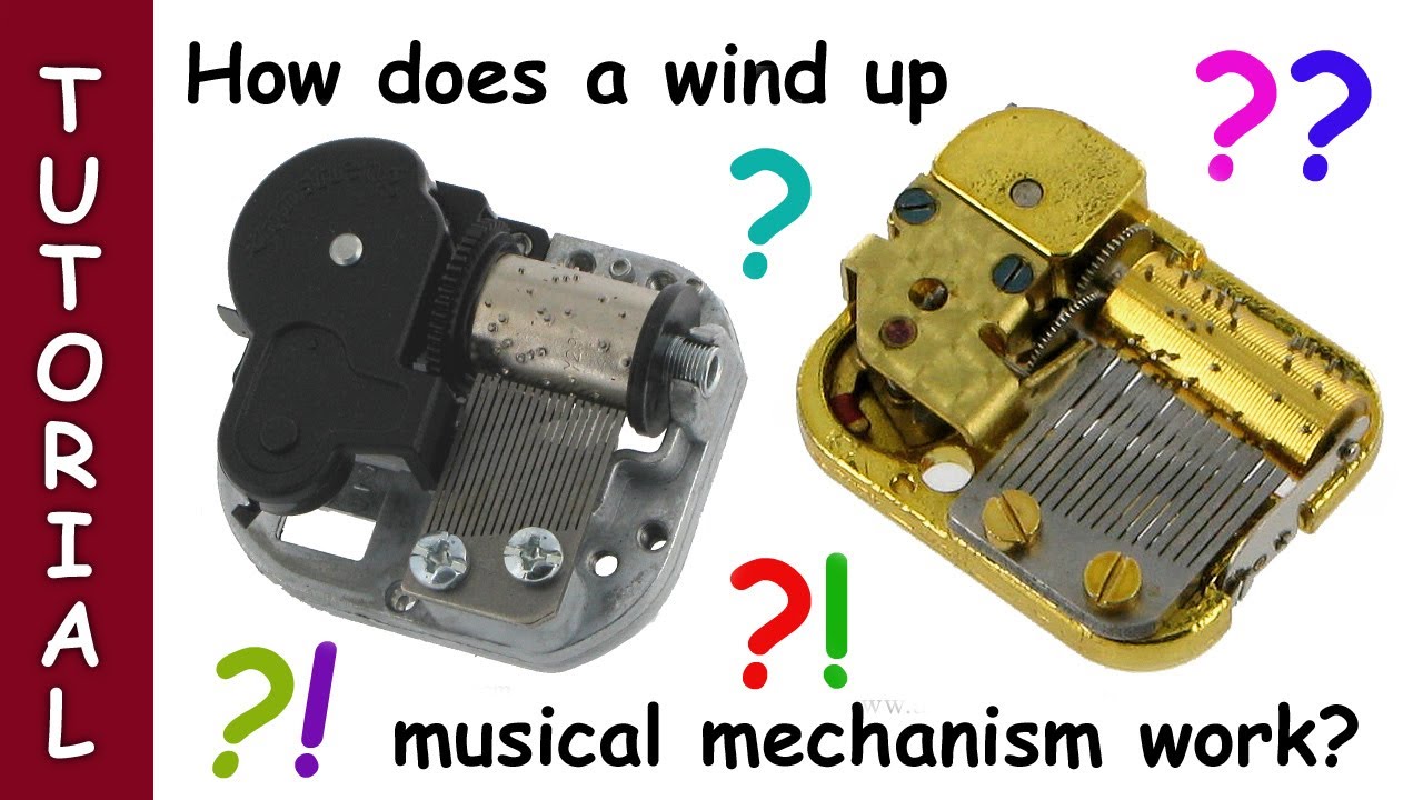 How does a wind up musical mechanism for music boxes, musical boxes or automatons (automata) work?
