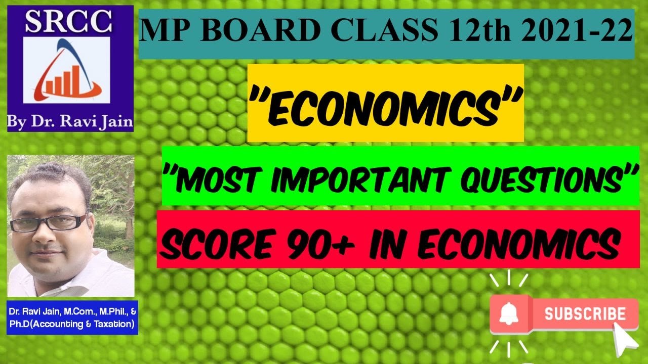 Class12th MP Board 2021-22 Examination/Most Important  Questions/ Economics