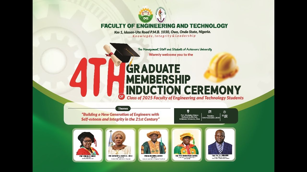 4th Graduate Membership Induction Ceremony — Faculty of Engineering and Technology, AUO