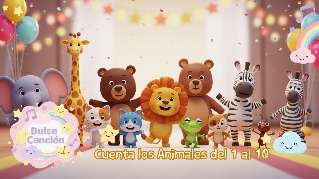 🐘Cuenta los Animales del 1 al 10🎶 — Canción Infantil de Números y Animales #animales #números