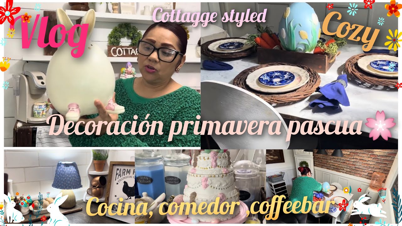 Cocina Decoracion primavera pascua🐣ideas sencillas para tu cocina pequeña cozy cottagge 💐🐥✨