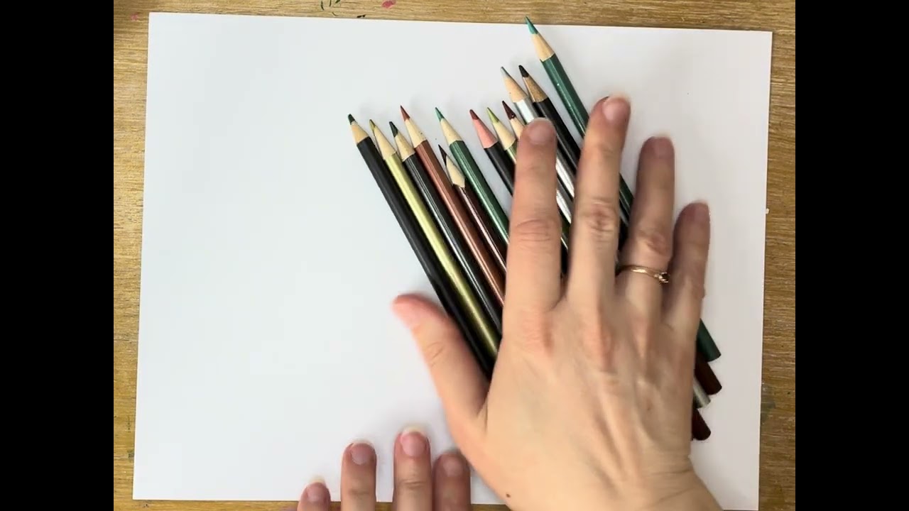 Vintage drawing with colored pencils 
