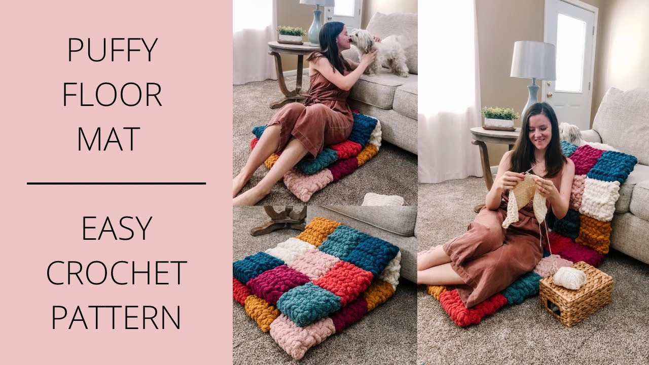 Puffy Floor Mat - EASY, QUICK Crochet Pattern  - Sass & Stitch