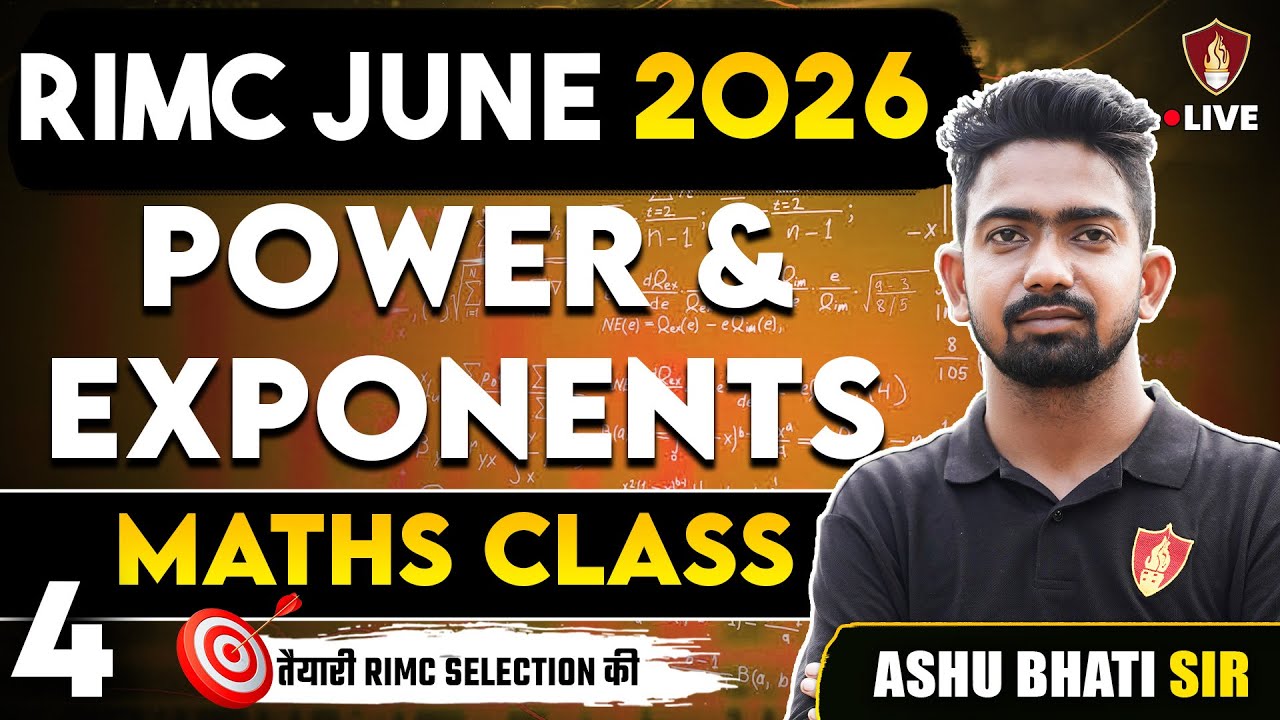 RIMC Entrance Exam Maths Power & Exponent | RIMC Coaching June 2026 | Ashu Bhati Sir Math