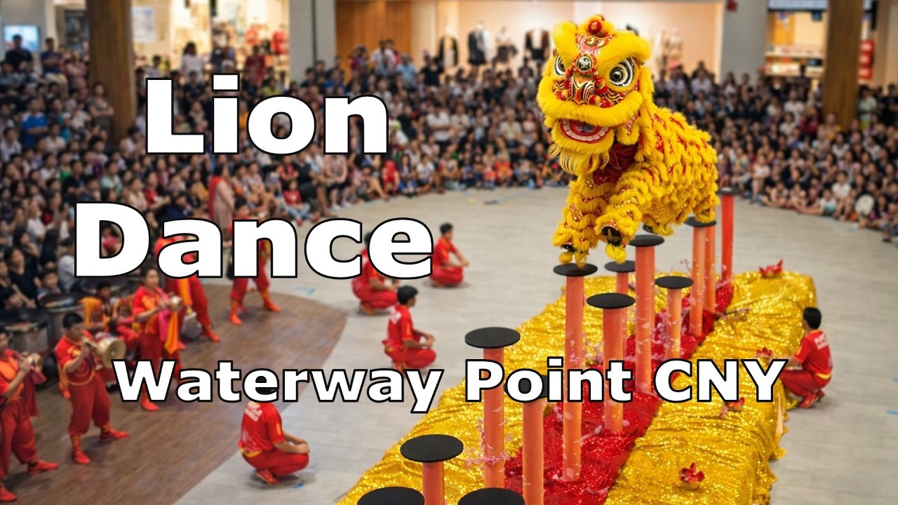 Spectacular Award-Winning Lion Dance (高桩舞狮) at Waterway Point | CNY Singapore