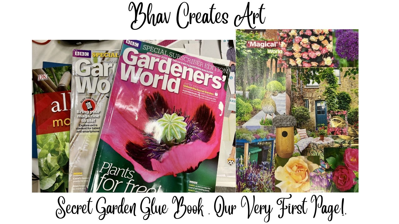 Secret Garden Glue Book Page. Lets Create with Magazine Images , Glue & Scissors✂️📒🦜💐🩷!