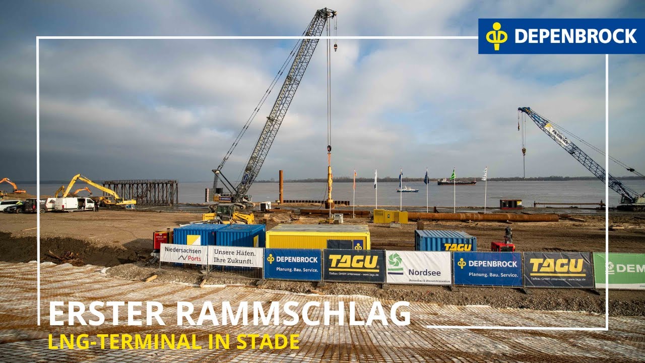 LNG Terminal in Stade | erster Rammschlag 20.01.2023