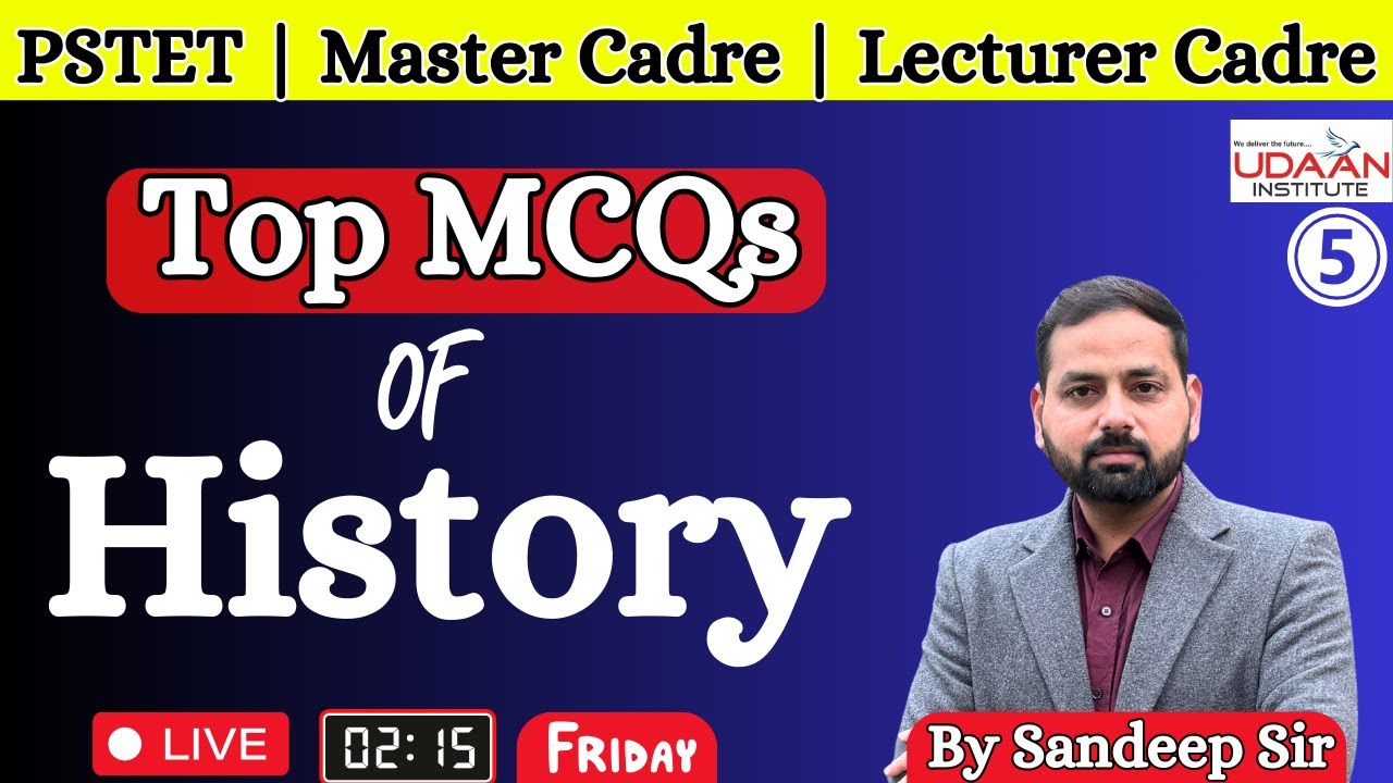 Top MCQs Of History | Day-5 | For PSTET / Master Cadre / Lecturer Cadre | By Sandeep Sir