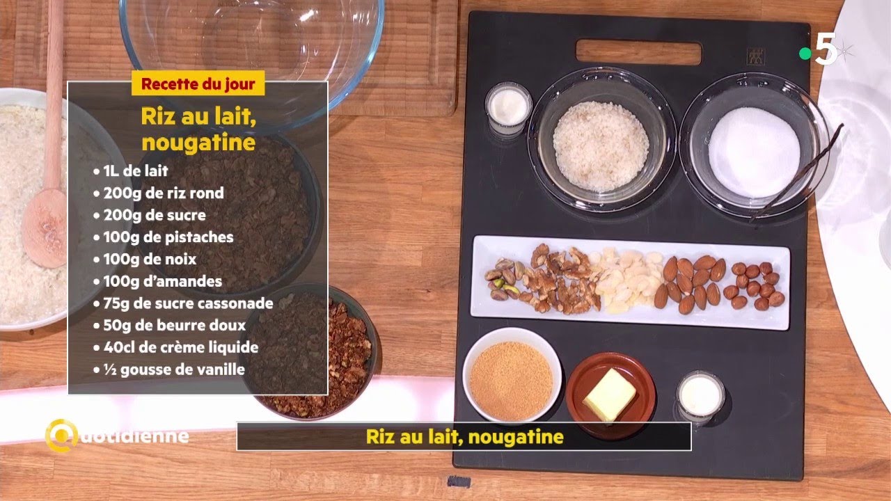 Recette : Riz au lait, nougatine du chef Stéphane Jégo - La Quotidienne
