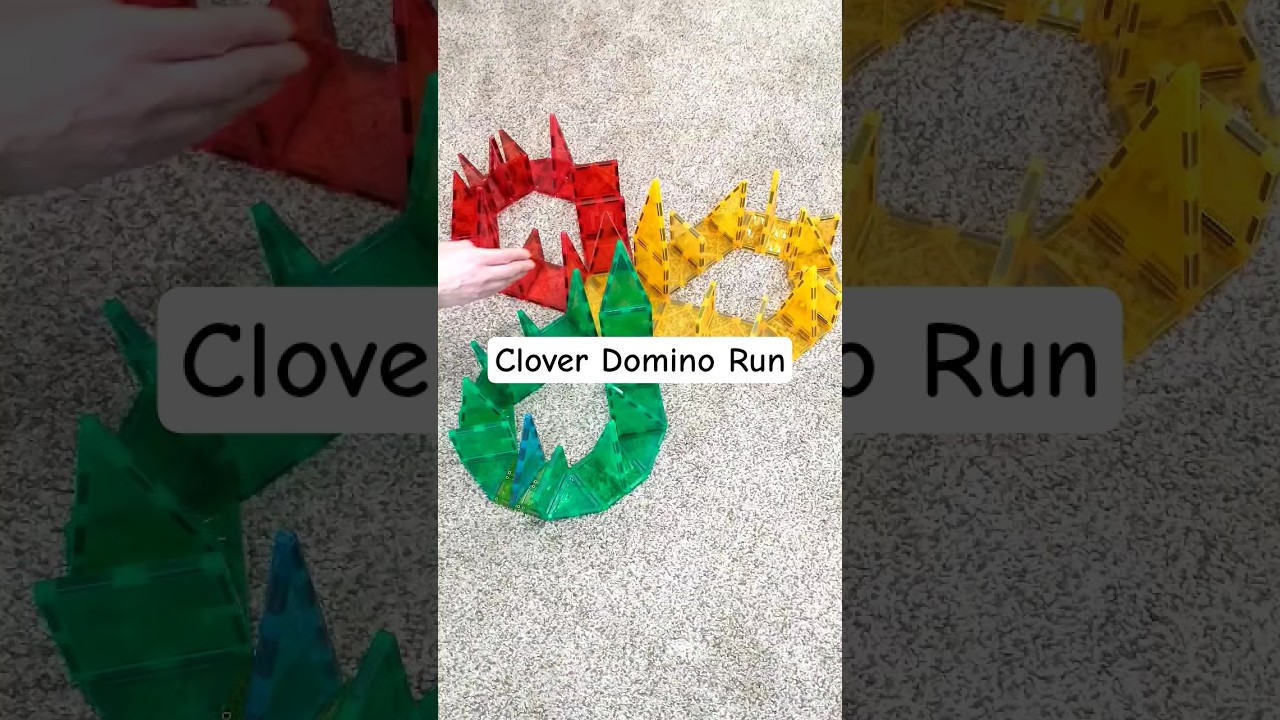Clover Domino Run 🧲☘️ | Magnetic Tile STEM Challenge