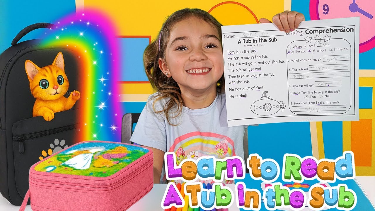 Learn to Read “A Tub in the Sub” 🚤 Reading Comprehension for Kids with Emy Girl