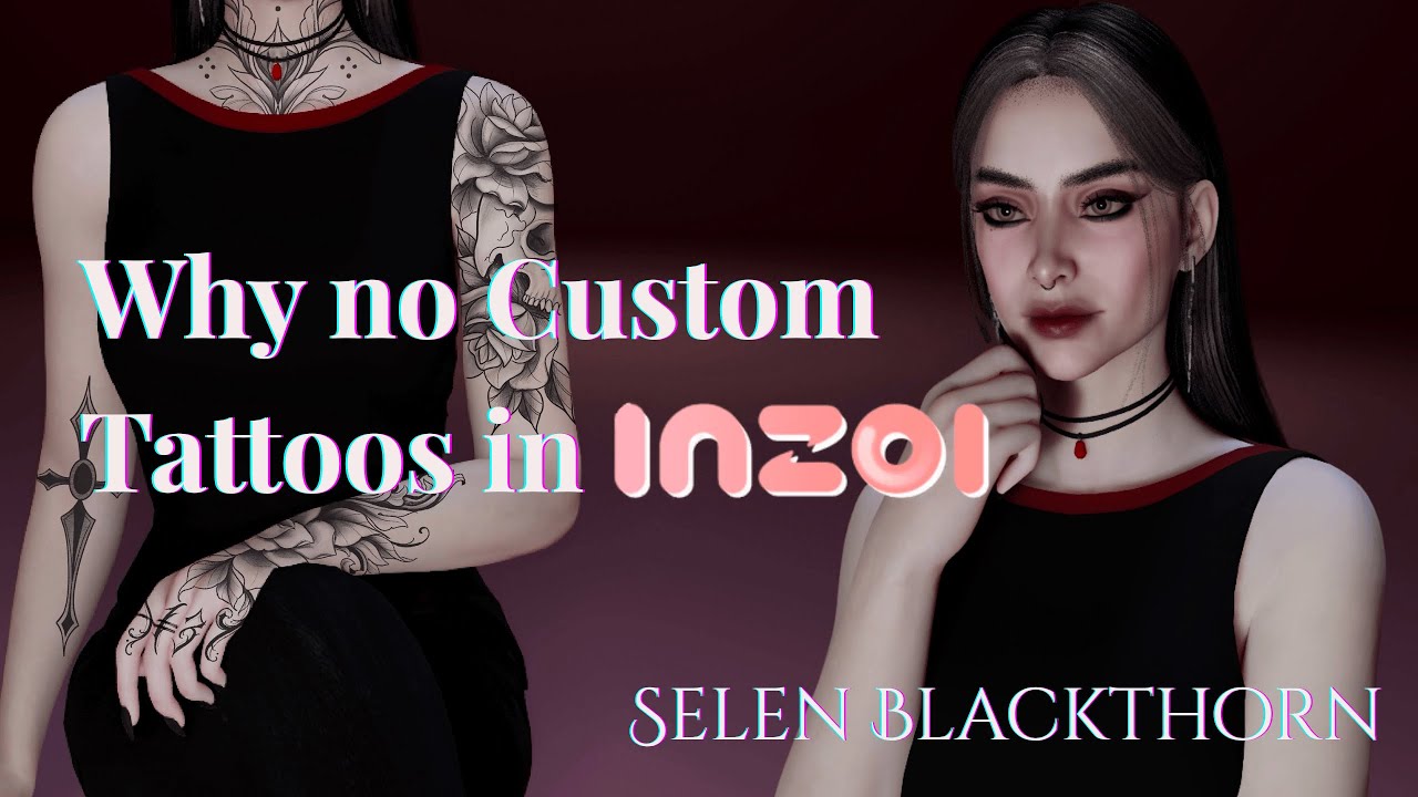 inZOI Character | Chill Tattoo Drawing Session | Designing Tattoos on Selene Blackthorne