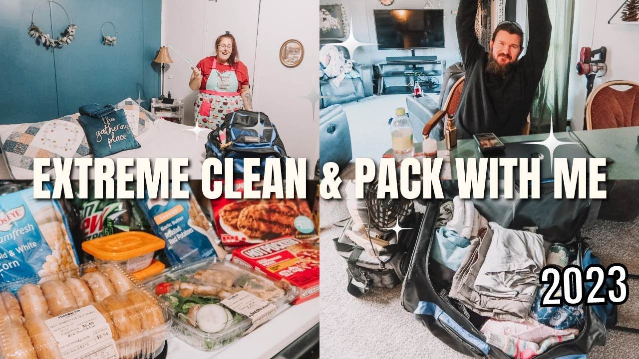 EXTREME MOBILE HOME CLEAN AND PACK WITH ME FOR A TRIP 2023 | AIRBNB TRAVELING