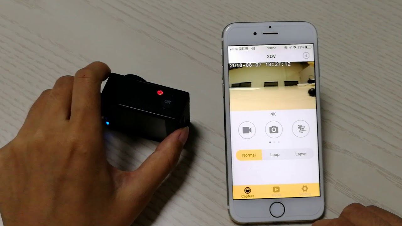 Video of Campark ACT74 WiFi connection and files download steps