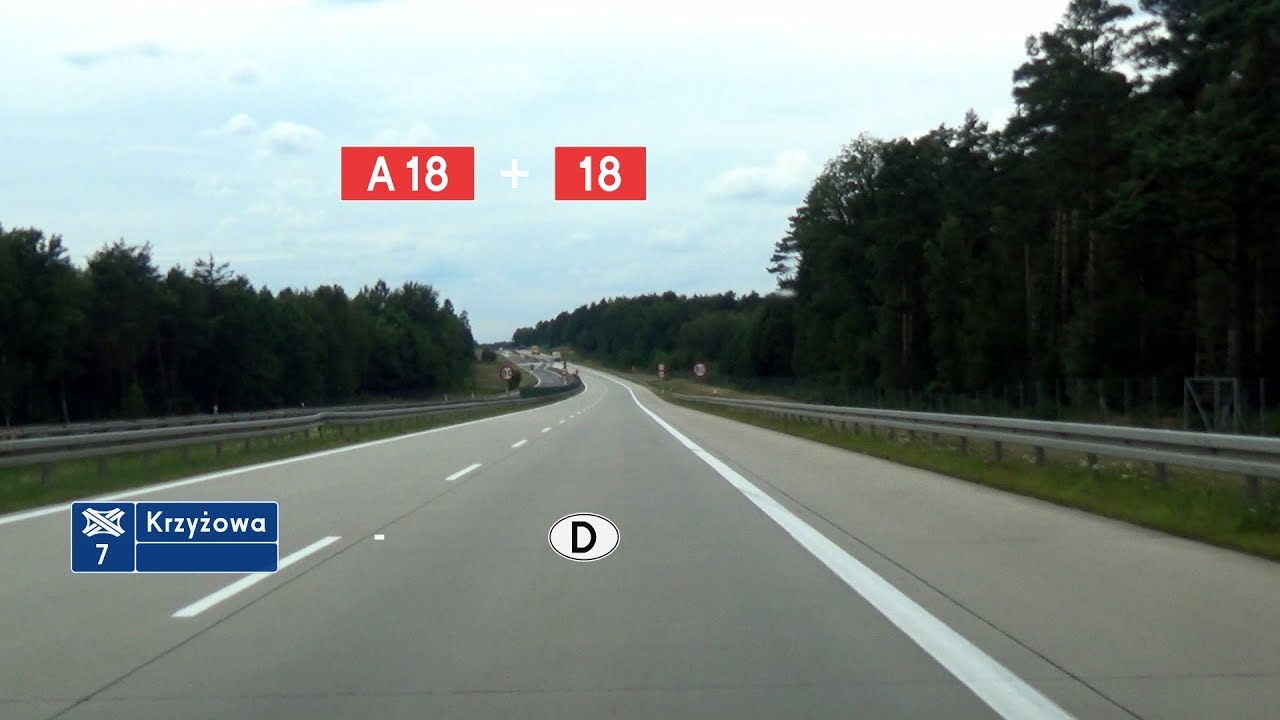 🇵🇱 A18 + DK18: Krzyżowa - [D] Granica (4x)