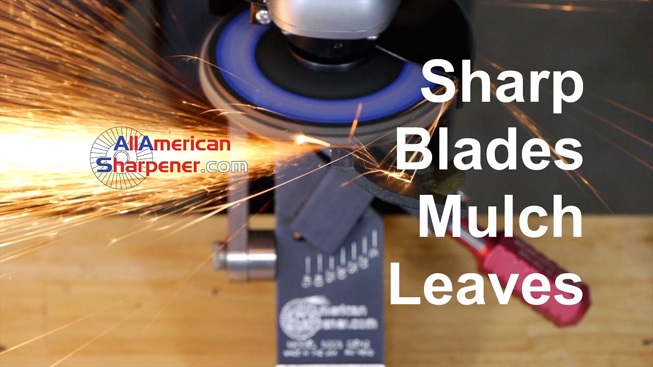 Точилка All American Sharpener готовит лезвия Gator для мульчирования к уборке листьев