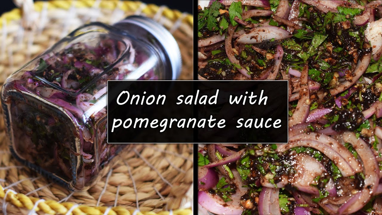 Onion salad with pomegranate sauce