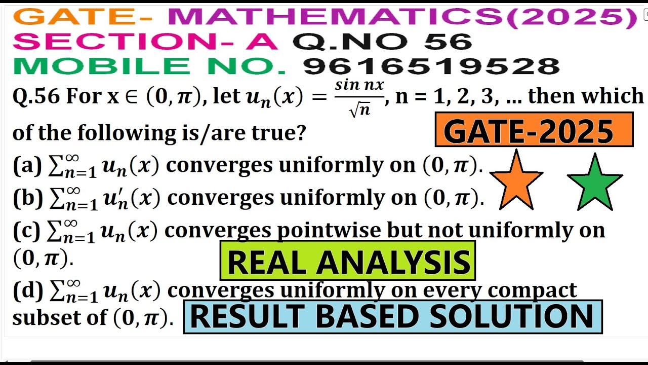 GATE 2025 | REAL ANALYSIS | QUESTION NUMBER 56 | SOLUTION | SECTION A | GATE 2025 PYQ QUESTION MATH|