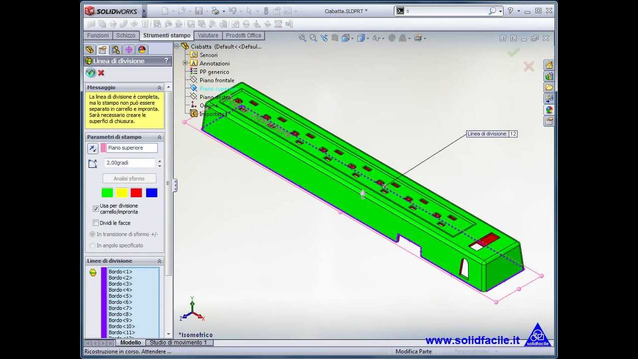 SolidWorks: Stampi - Punzone laterale e analisi di sottosquadro