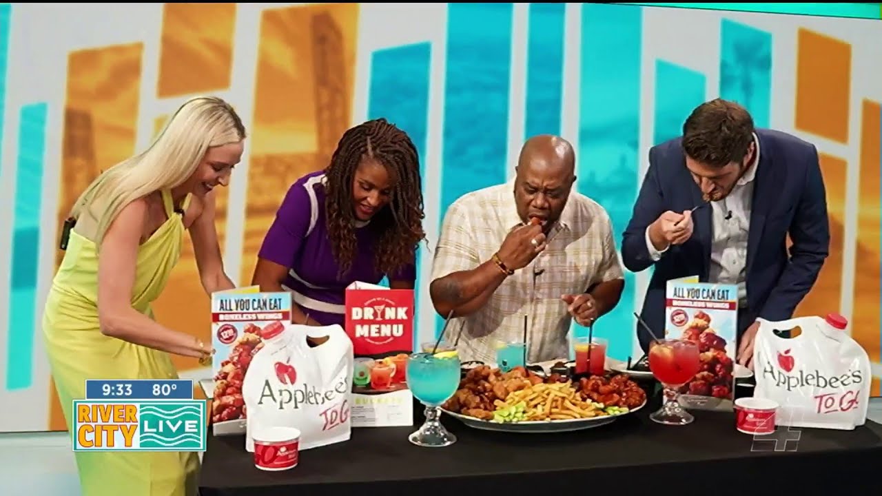Boneless wing eating contest:  River City Live vs. the Morning Show