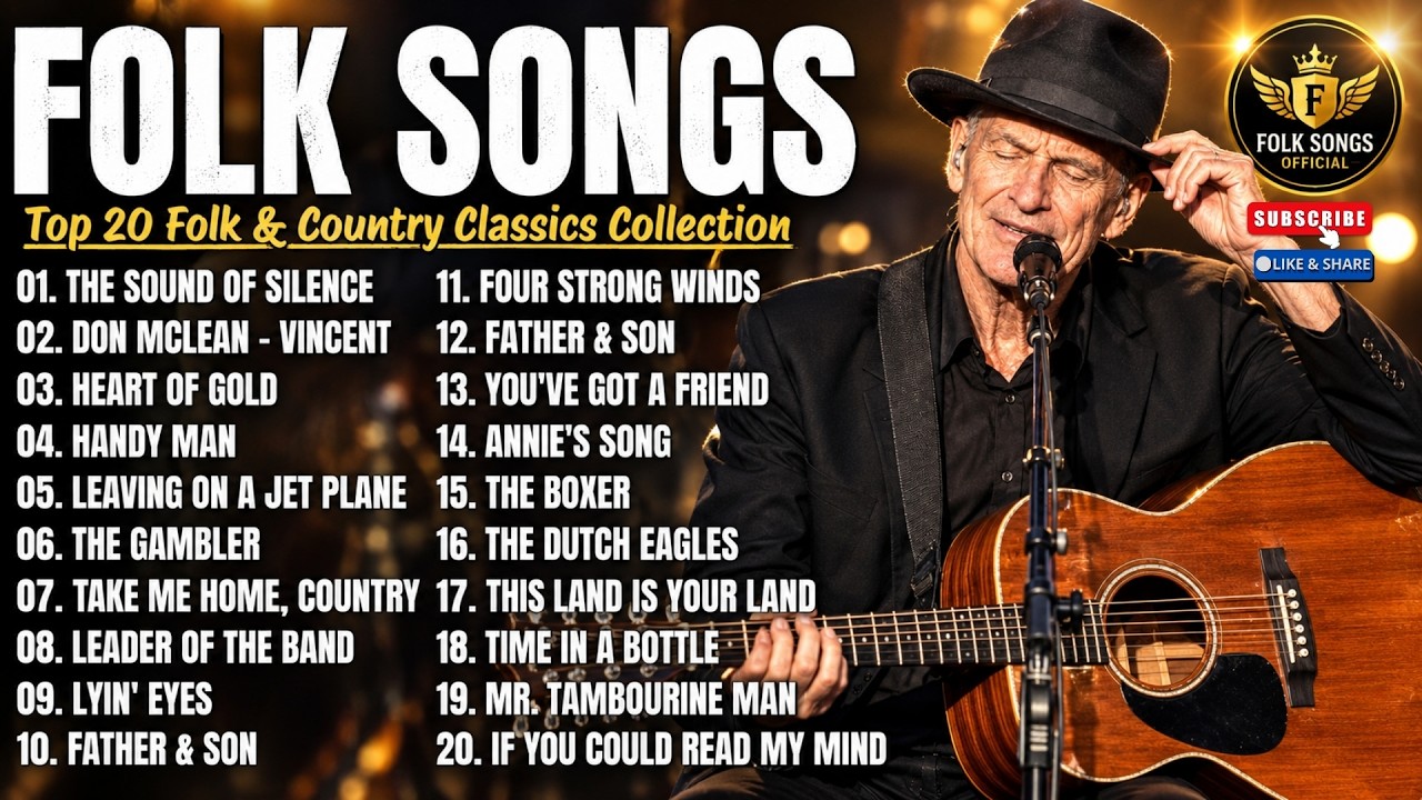 Best Folk Songs of All Time 🌻 Top 20 Folk & Country Classics Collection | Nostalgic Favorites