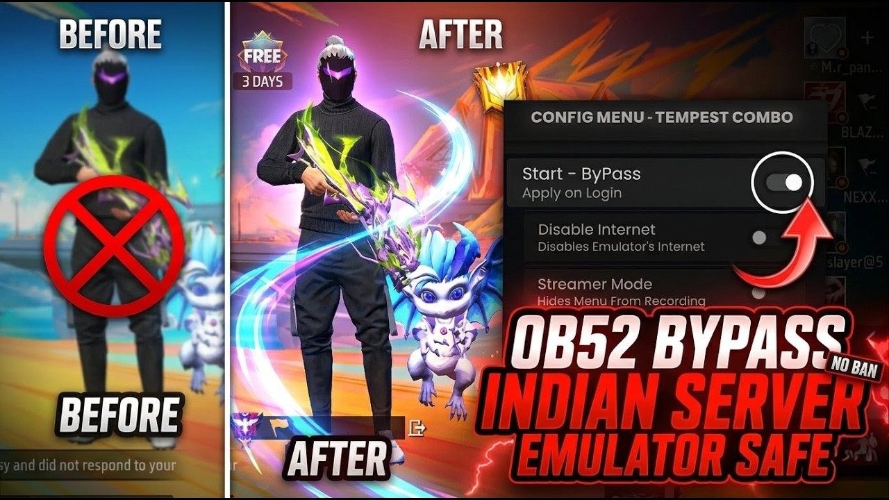 NEW FREE EMULATOR BYPASS OB52 SAFE 💻 FOR FREE FIRE | 100% ANTI-BAN | MATCHMAKING FIX & NO LAG