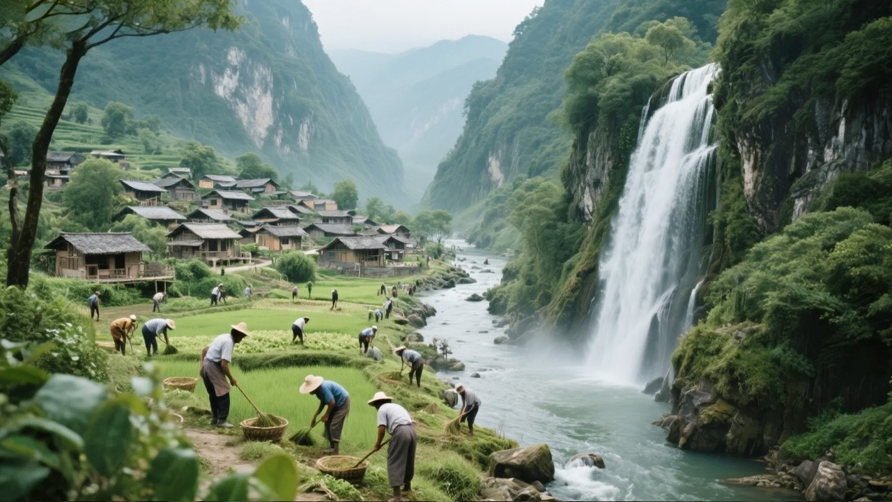 深山峡谷中的隐世村庄，就像世外桃源一样，徒步旅行真的非常舒服！【乡村阿泰】