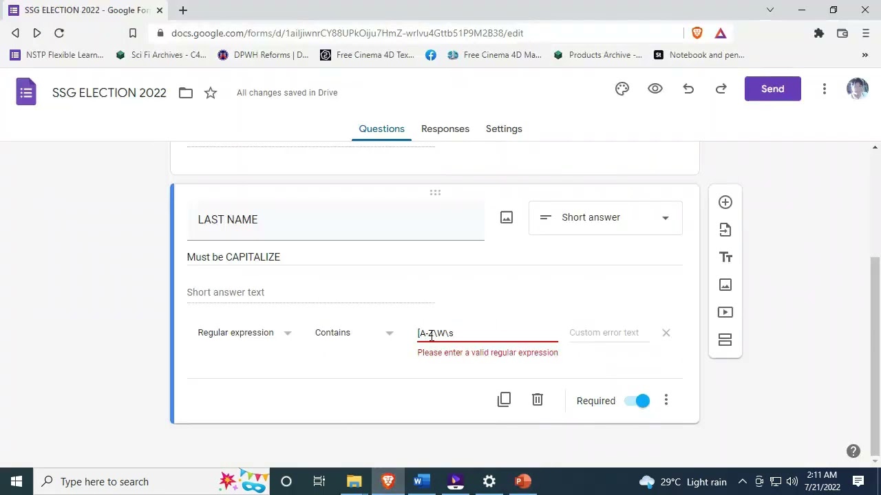 Voting System using Google Form and Google Sheets
