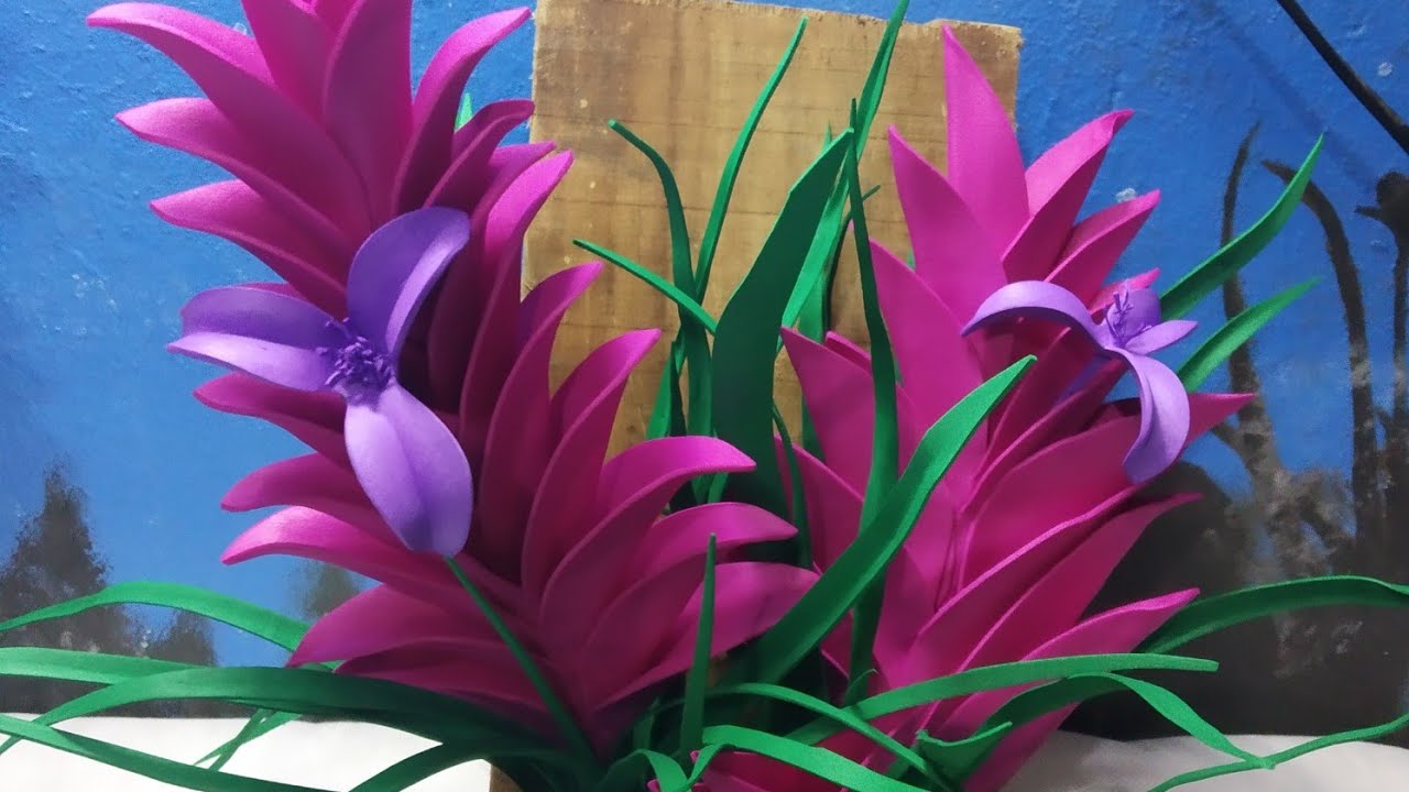Como fazer uma flor com nome bromélia Tillandsia